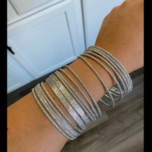 17 Silver Bangles